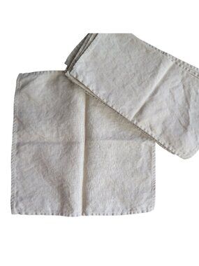 Set of 5 Linen Cloth Napkins 11"x11" Square Beige Neutral Elegant Décor Vintage